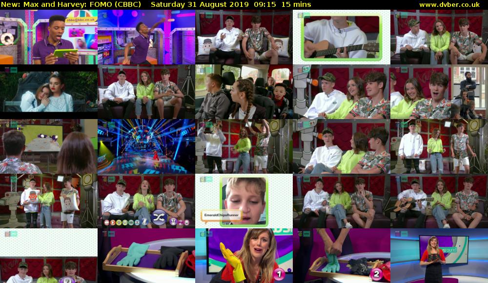 Max and Harvey: FOMO (CBBC) Saturday 31 August 2019 09:15 - 09:30