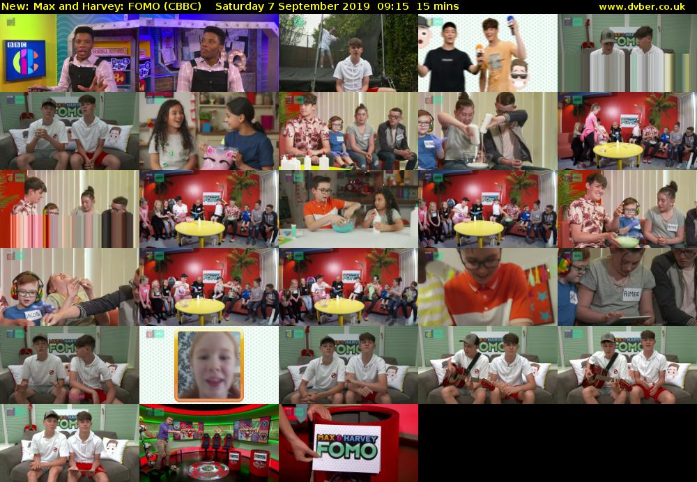 Max and Harvey: FOMO (CBBC) Saturday 7 September 2019 09:15 - 09:30