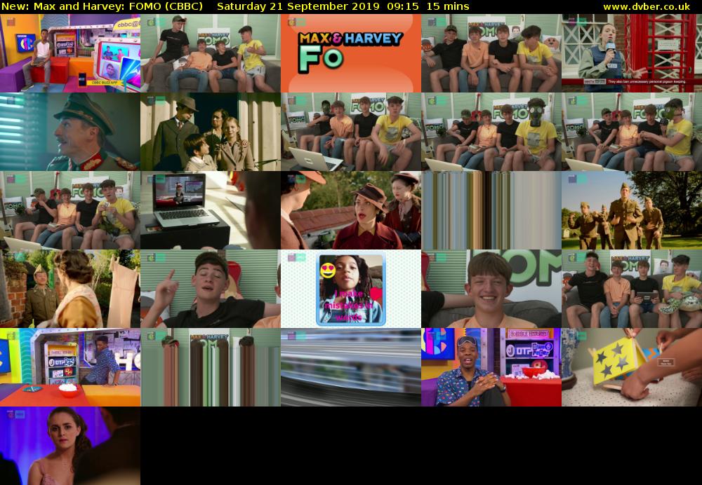 Max and Harvey: FOMO (CBBC) Saturday 21 September 2019 09:15 - 09:30