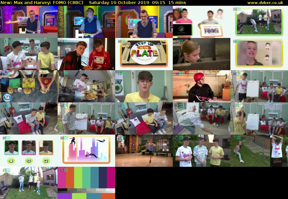 Max and Harvey: FOMO (CBBC) Saturday 19 October 2019 09:15 - 09:30