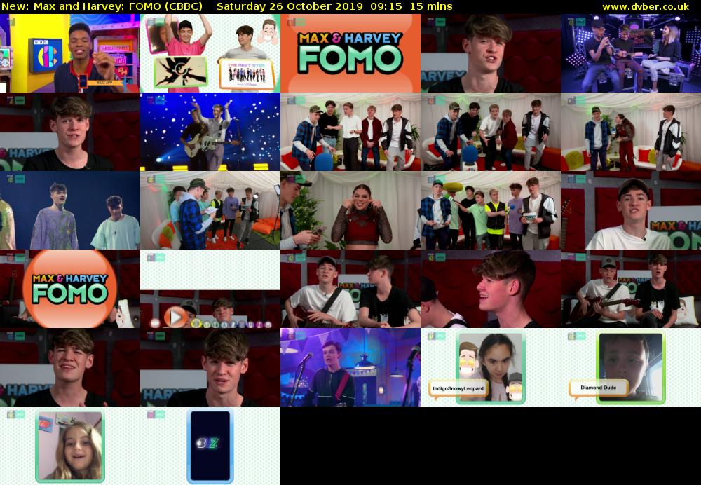 Max and Harvey: FOMO (CBBC) Saturday 26 October 2019 09:15 - 09:30