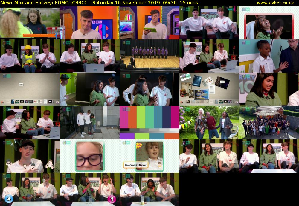 Max and Harvey: FOMO (CBBC) Saturday 16 November 2019 09:30 - 09:45