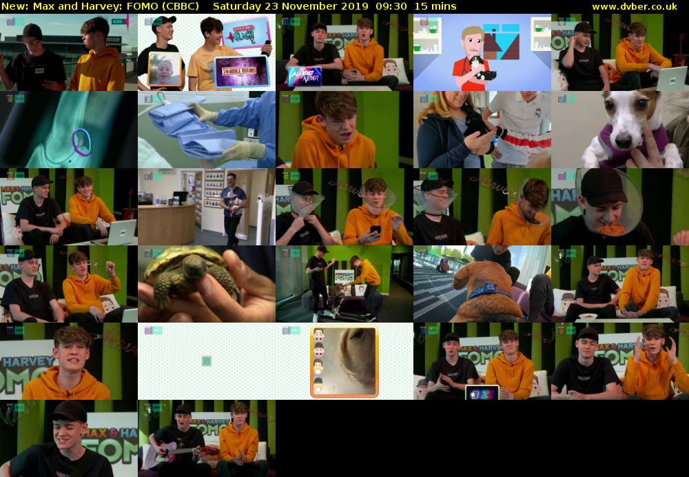 Max and Harvey: FOMO (CBBC) Saturday 23 November 2019 09:30 - 09:45