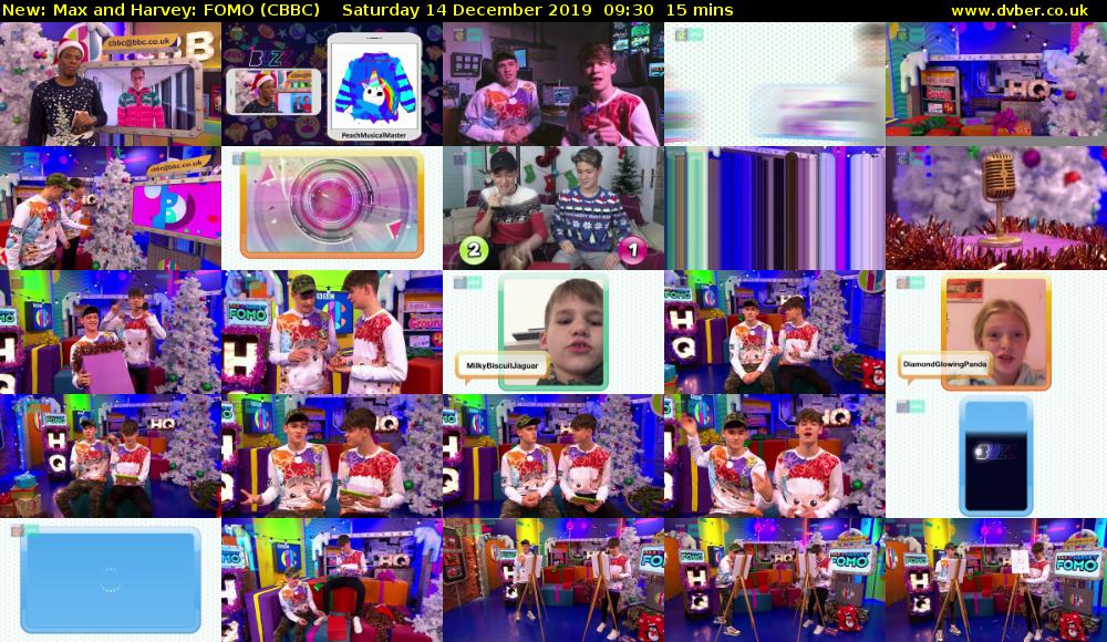 Max and Harvey: FOMO (CBBC) Saturday 14 December 2019 09:30 - 09:45