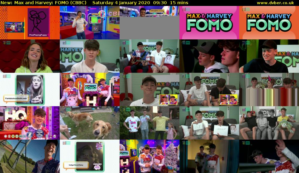 Max and Harvey: FOMO (CBBC) Saturday 4 January 2020 09:30 - 09:45