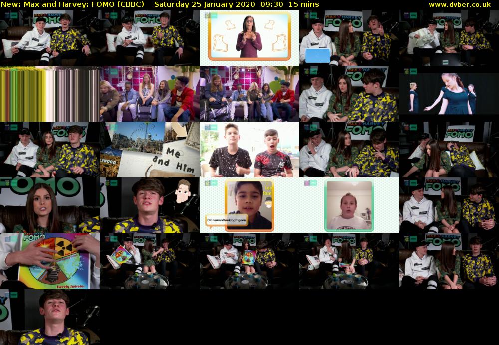 Max and Harvey: FOMO (CBBC) Saturday 25 January 2020 09:30 - 09:45