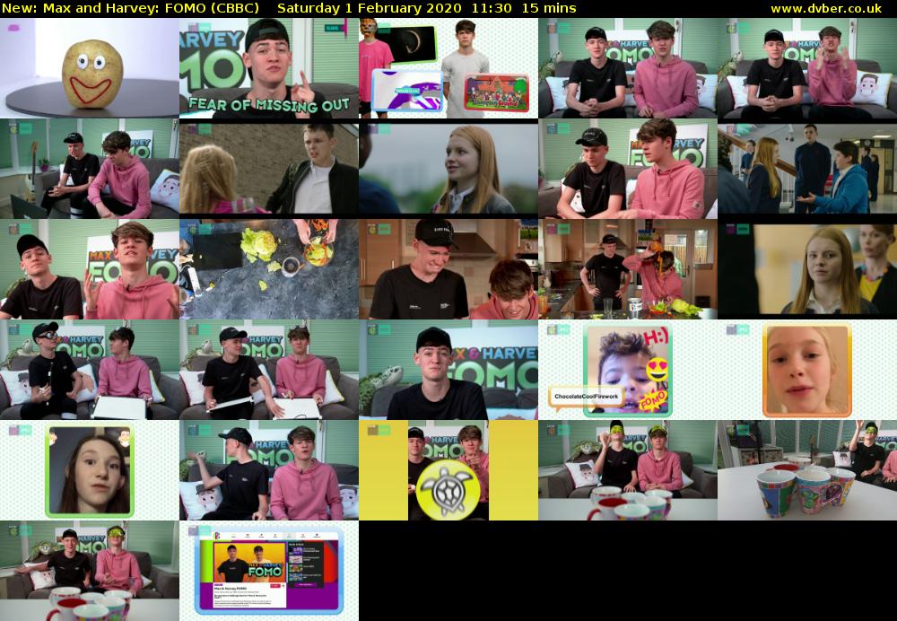 Max and Harvey: FOMO (CBBC) Saturday 1 February 2020 11:30 - 11:45