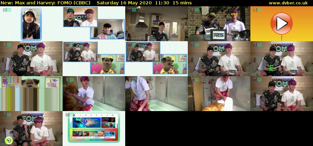 Max and Harvey: FOMO (CBBC) Saturday 16 May 2020 11:30 - 11:45