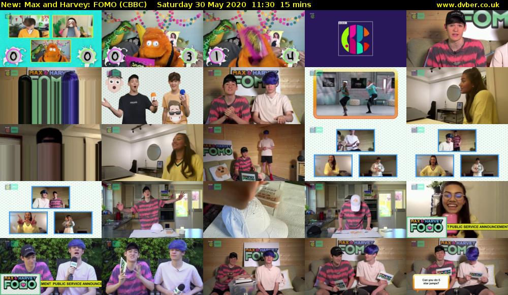 Max and Harvey: FOMO (CBBC) Saturday 30 May 2020 11:30 - 11:45