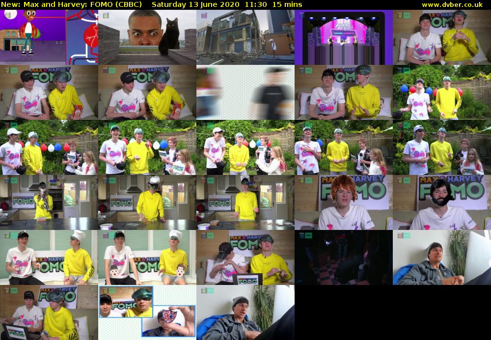 Max and Harvey: FOMO (CBBC) Saturday 13 June 2020 11:30 - 11:45