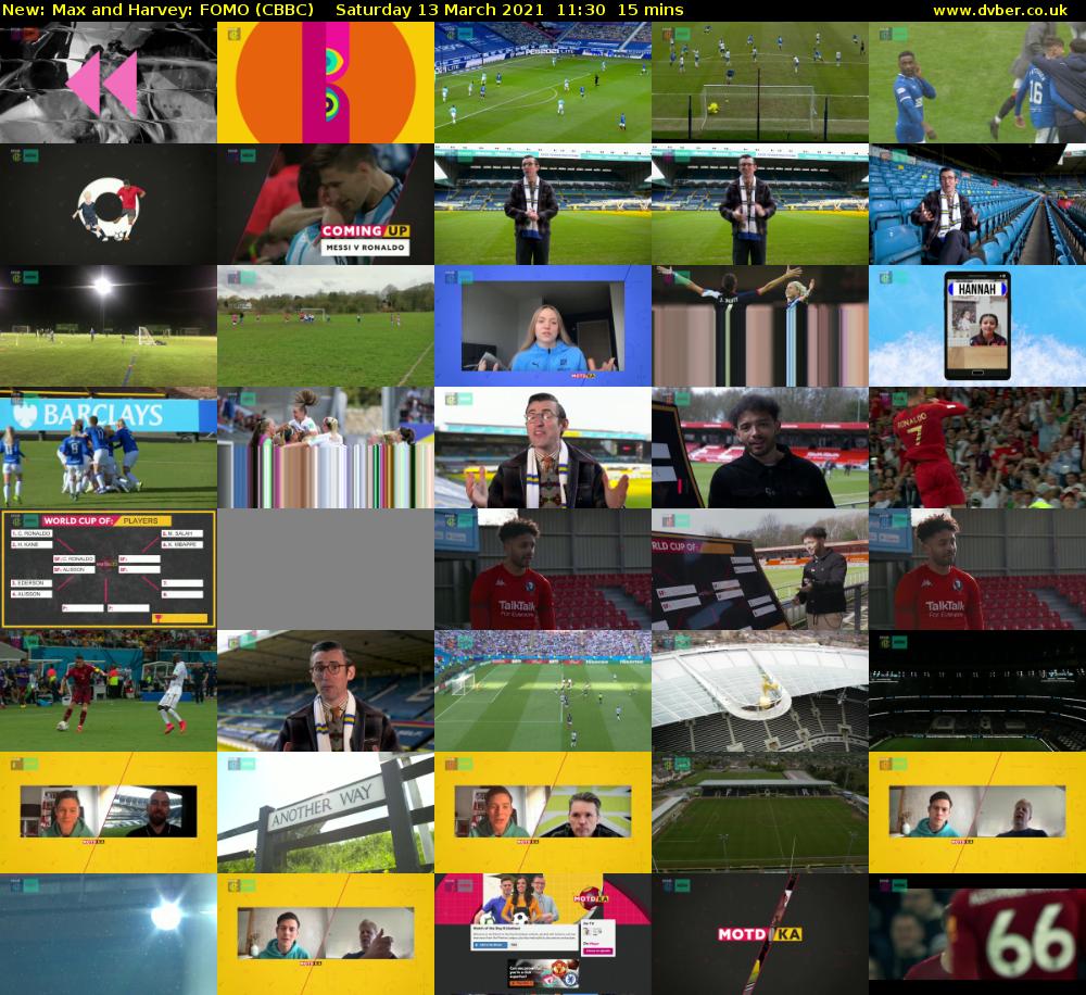 Max and Harvey: FOMO (CBBC) Saturday 13 March 2021 11:30 - 11:45