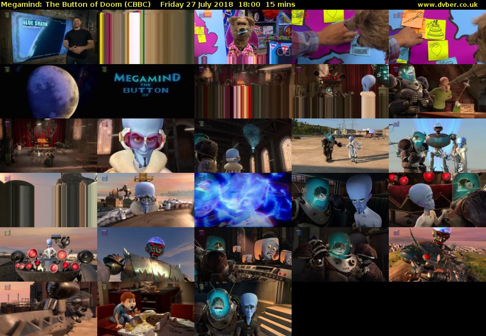 Megamind: The Button of Doom (CBBC) Friday 27 July 2018 18:00 - 18:15