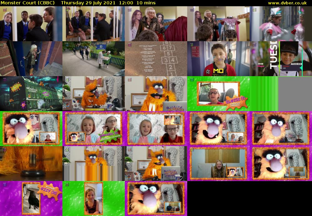 Monster Court (CBBC) Thursday 29 July 2021 12:00 - 12:10