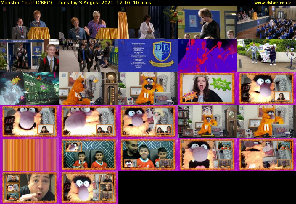 Monster Court (CBBC) Tuesday 3 August 2021 12:10 - 12:20