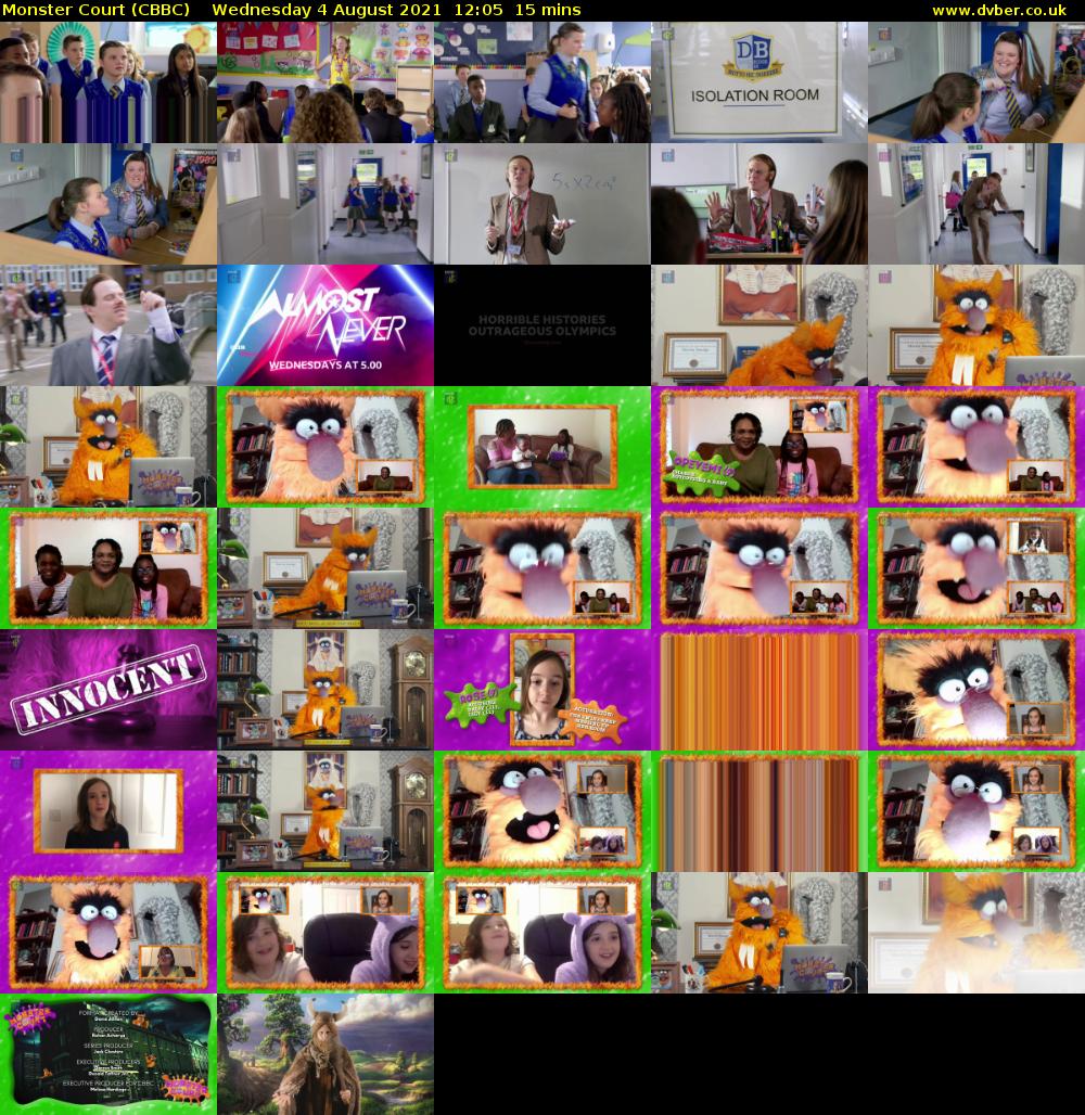 Monster Court (CBBC) Wednesday 4 August 2021 12:05 - 12:20