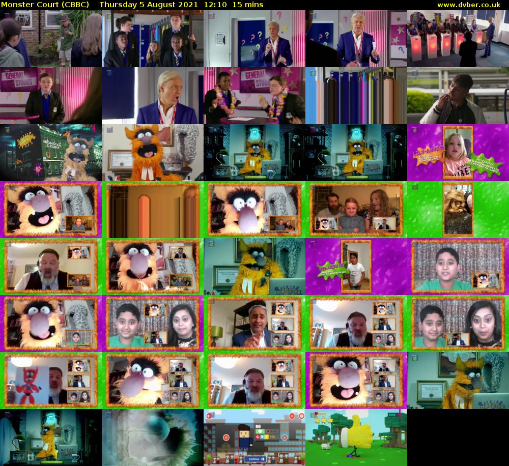 Monster Court (CBBC) Thursday 5 August 2021 12:10 - 12:25