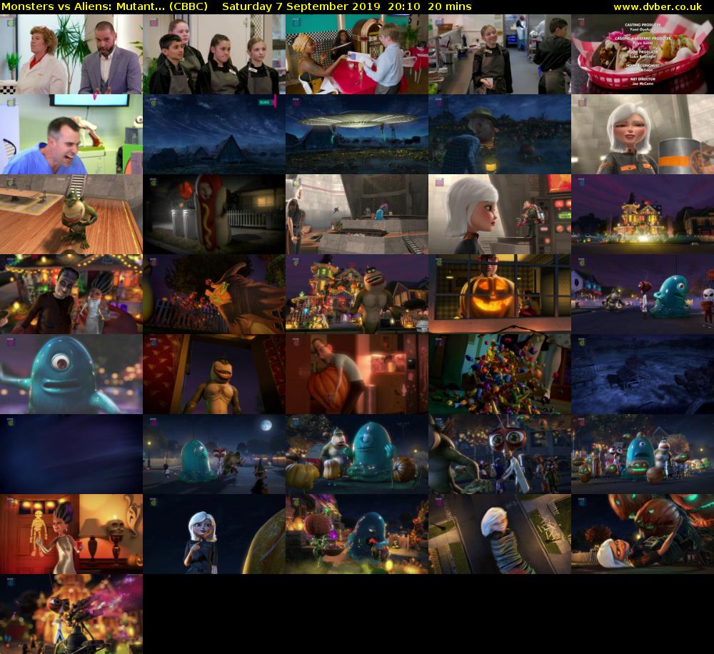 Monsters vs Aliens: Mutant... (CBBC) Saturday 7 September 2019 20:10 - 20:30