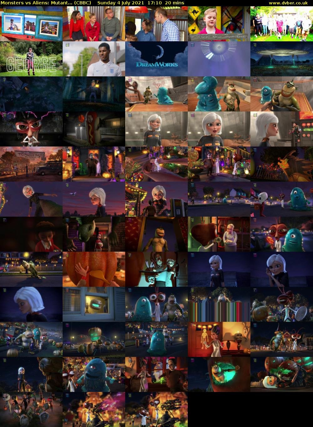 Monsters vs Aliens: Mutant... (CBBC) Sunday 4 July 2021 17:10 - 17:30