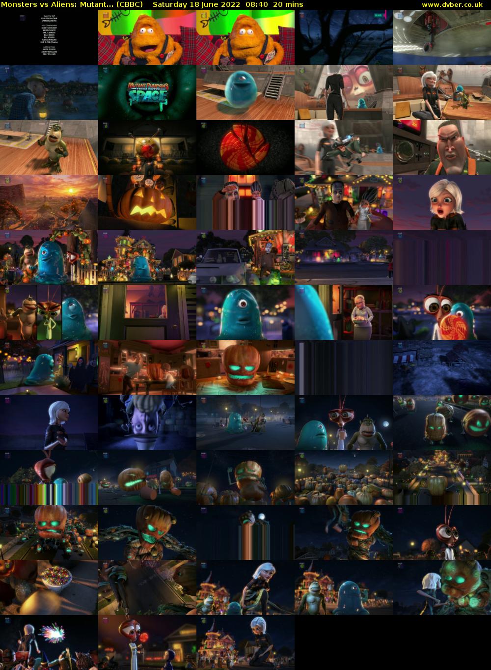 Monsters vs Aliens: Mutant... (CBBC) Saturday 18 June 2022 08:40 - 09:00
