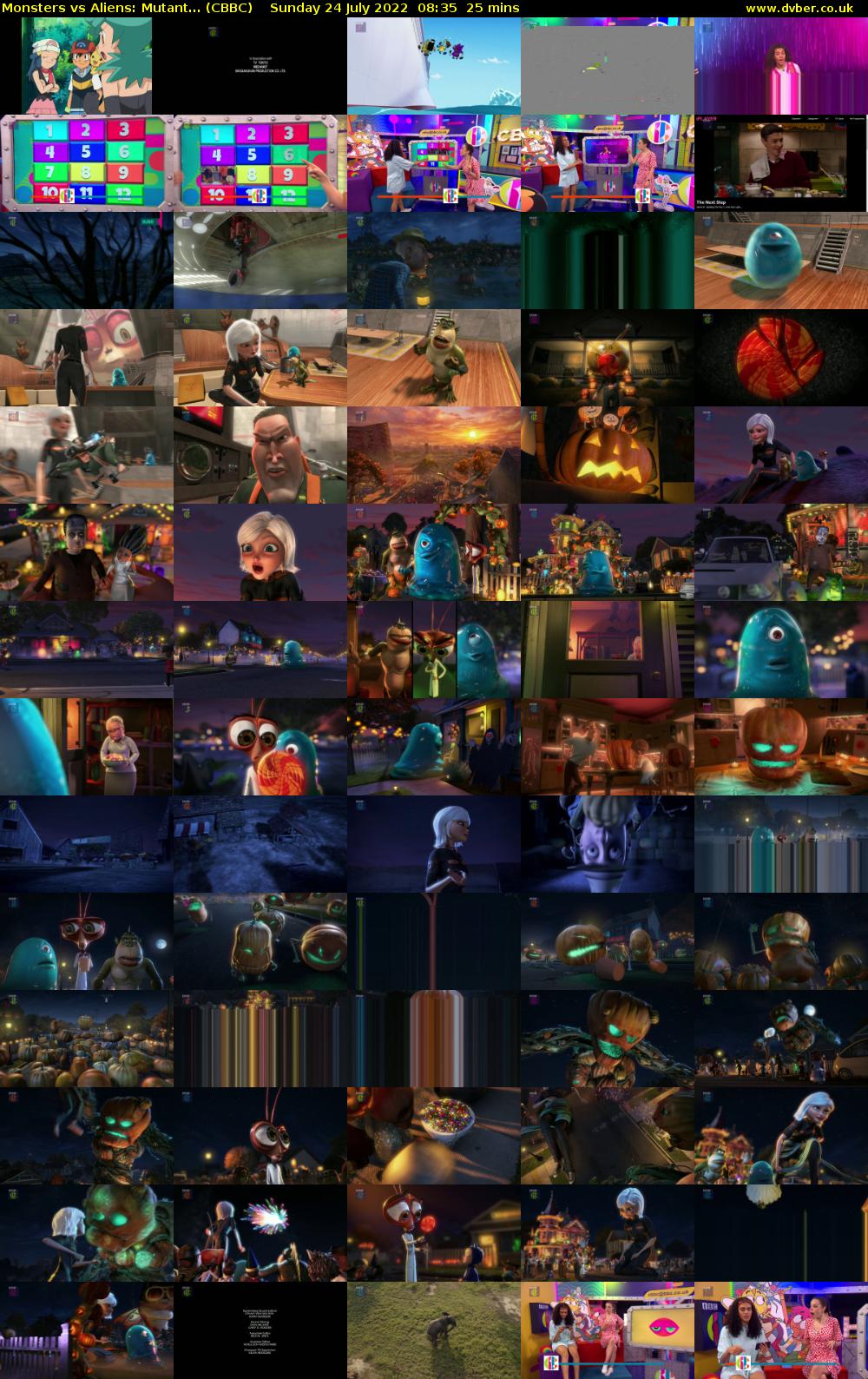 Monsters vs Aliens: Mutant... (CBBC) Sunday 24 July 2022 08:35 - 09:00