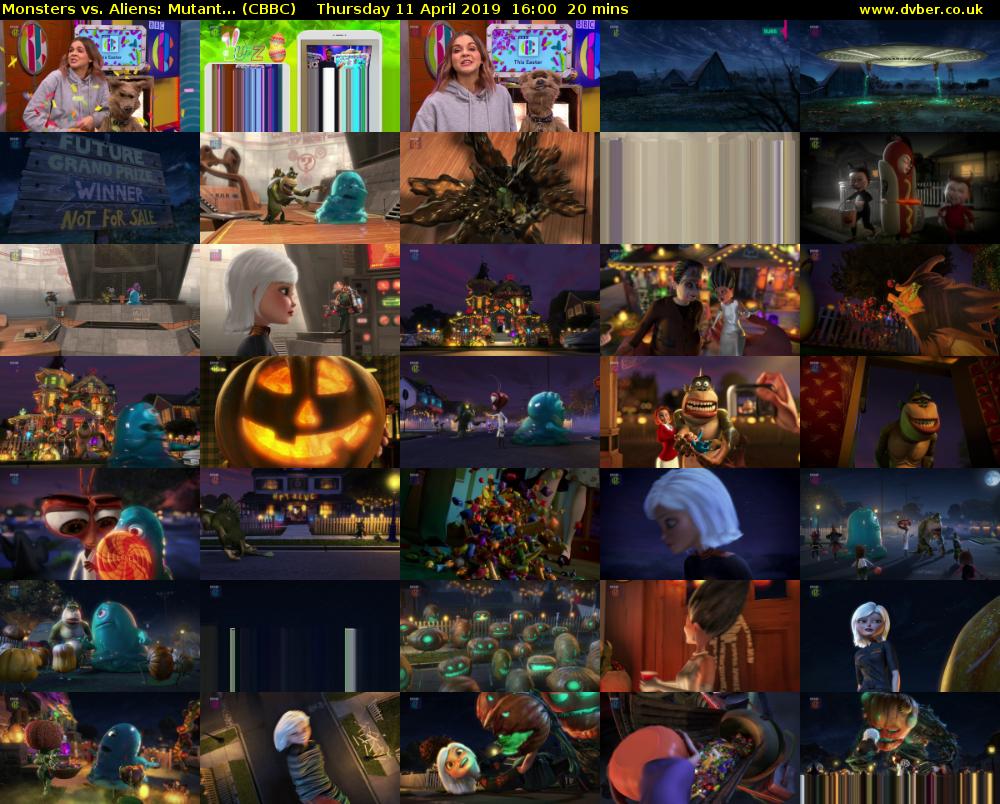 Monsters vs. Aliens: Mutant... (CBBC) Thursday 11 April 2019 16:00 - 16:20