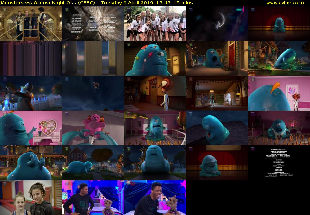 Monsters vs. Aliens: Night Of... (CBBC) Tuesday 9 April 2019 15:45 - 16:00