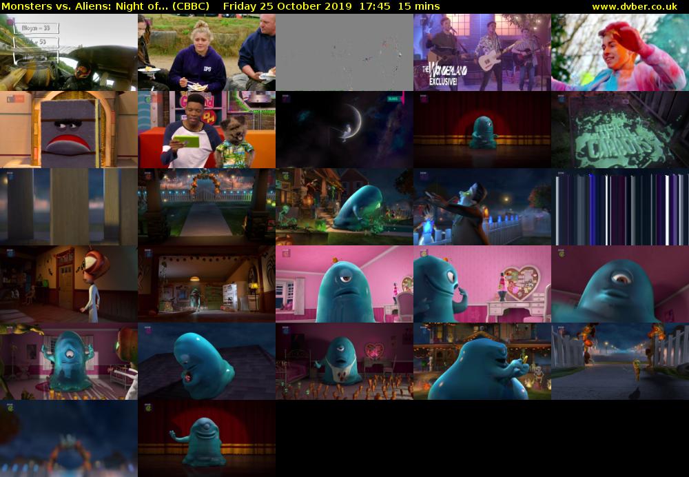 Monsters vs. Aliens: Night of... (CBBC) Friday 25 October 2019 17:45 - 18:00
