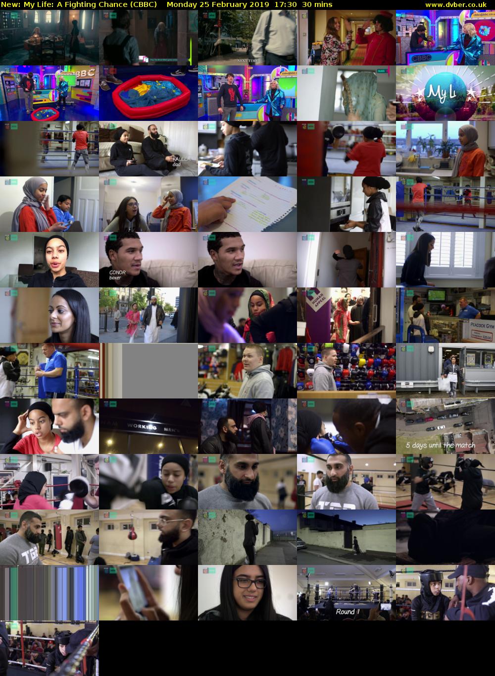 My Life: A Fighting Chance (CBBC) Monday 25 February 2019 17:30 - 18:00