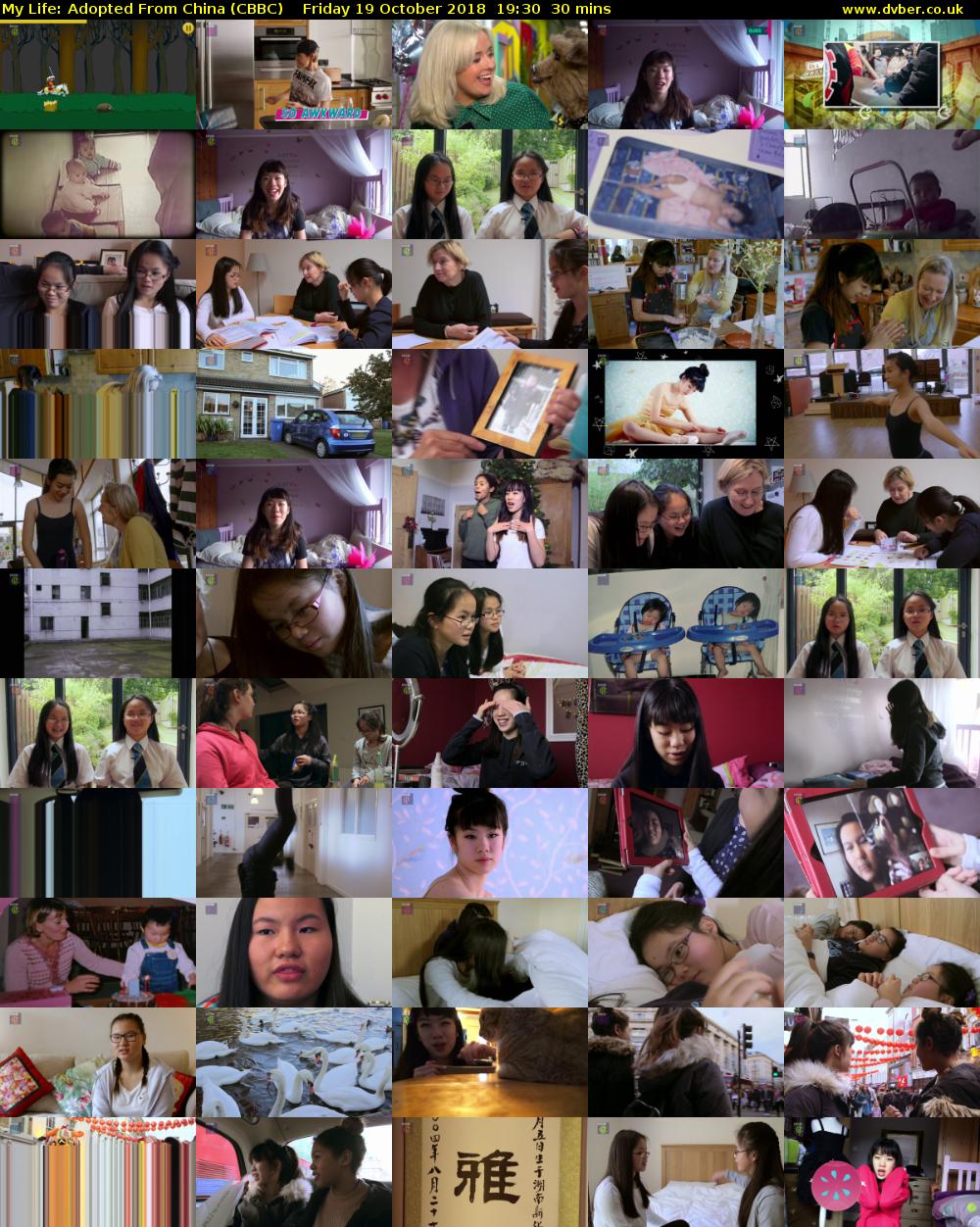 My Life: Adopted From China (CBBC) Friday 19 October 2018 19:30 - 20:00