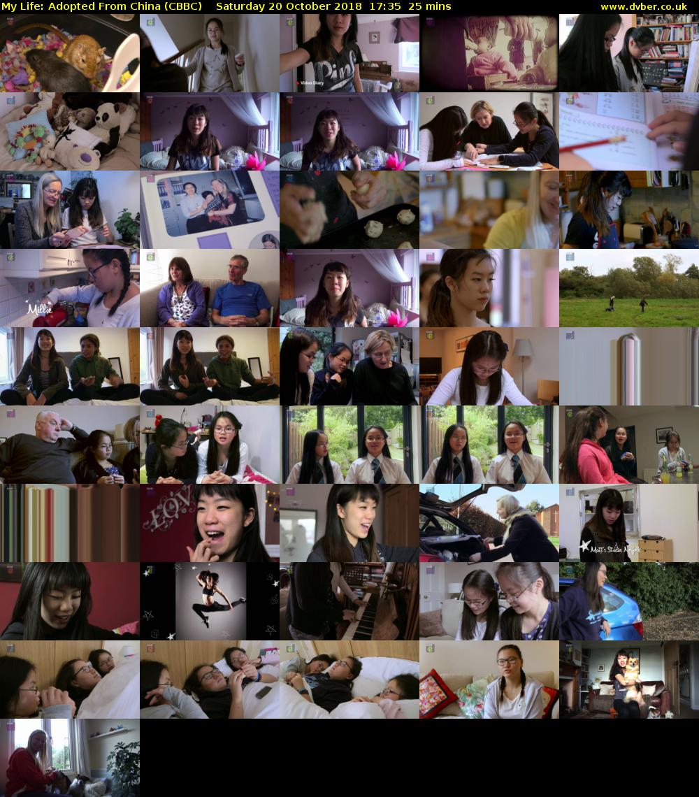 My Life: Adopted From China (CBBC) Saturday 20 October 2018 17:35 - 18:00