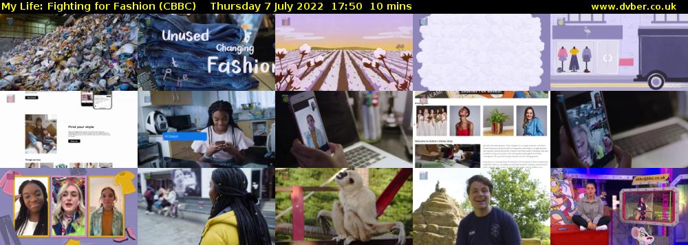 My Life: Fighting for Fashion (CBBC) Thursday 7 July 2022 17:50 - 18:00
