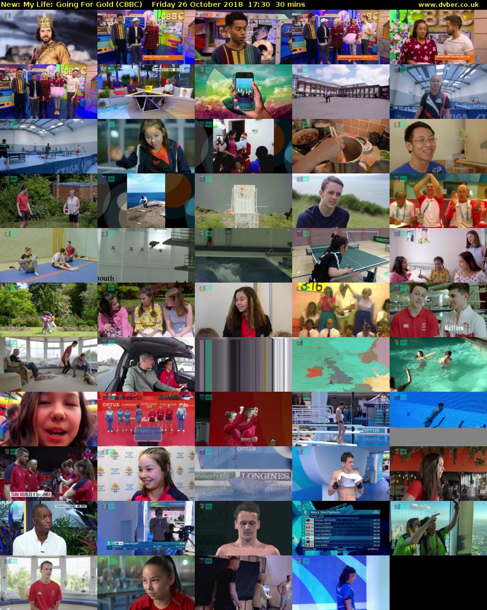 My Life: Going For Gold (CBBC) Friday 26 October 2018 17:30 - 18:00