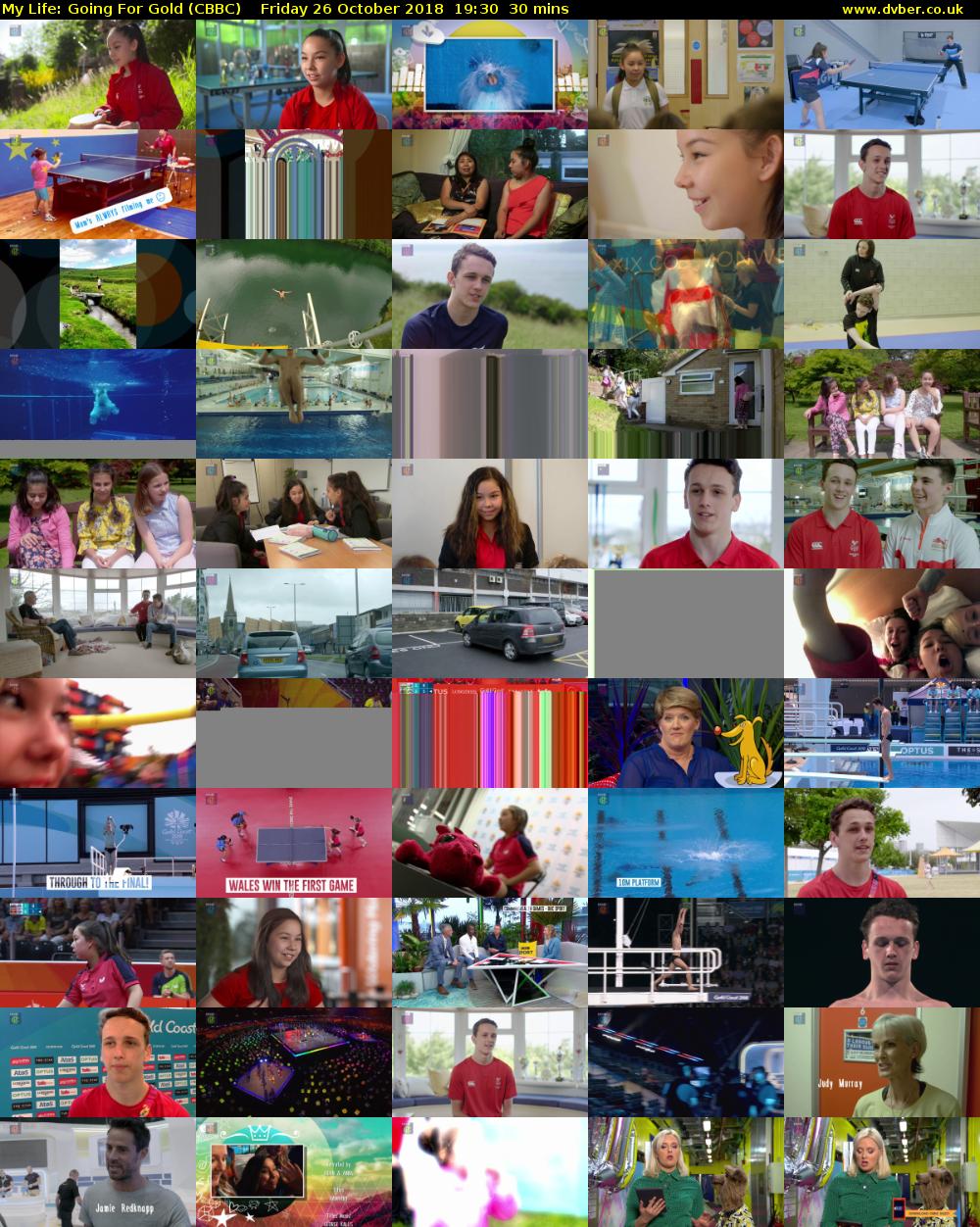 My Life: Going For Gold (CBBC) Friday 26 October 2018 19:30 - 20:00