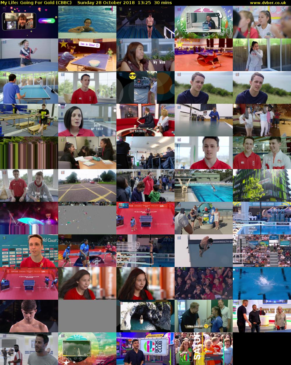 My Life: Going For Gold (CBBC) Sunday 28 October 2018 13:25 - 13:55