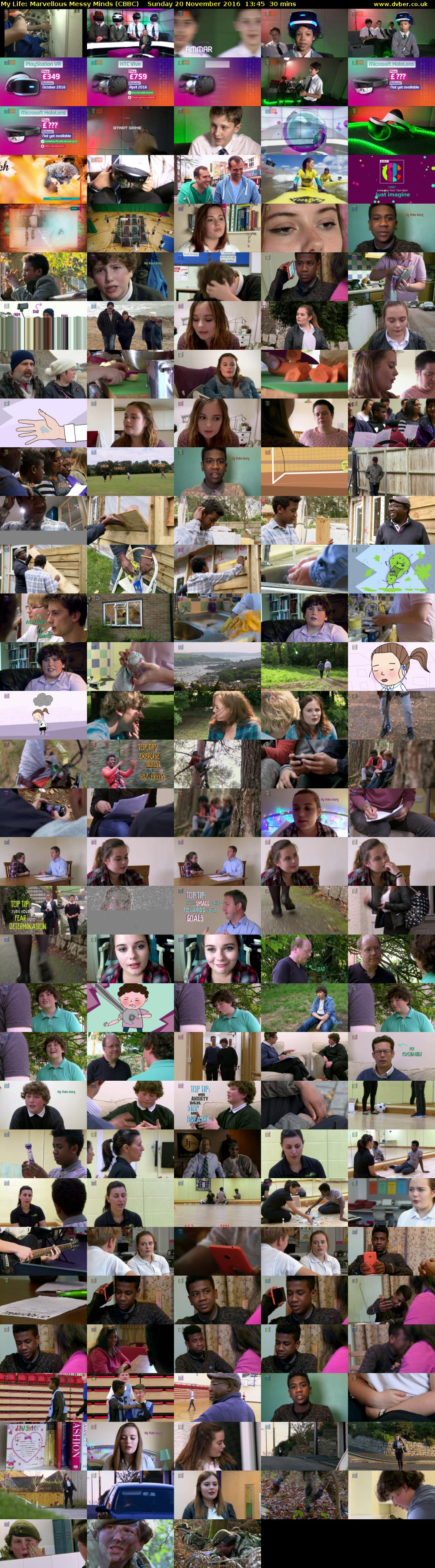 My Life: Marvellous Messy Minds (CBBC) Sunday 20 November 2016 13:45 - 14:15