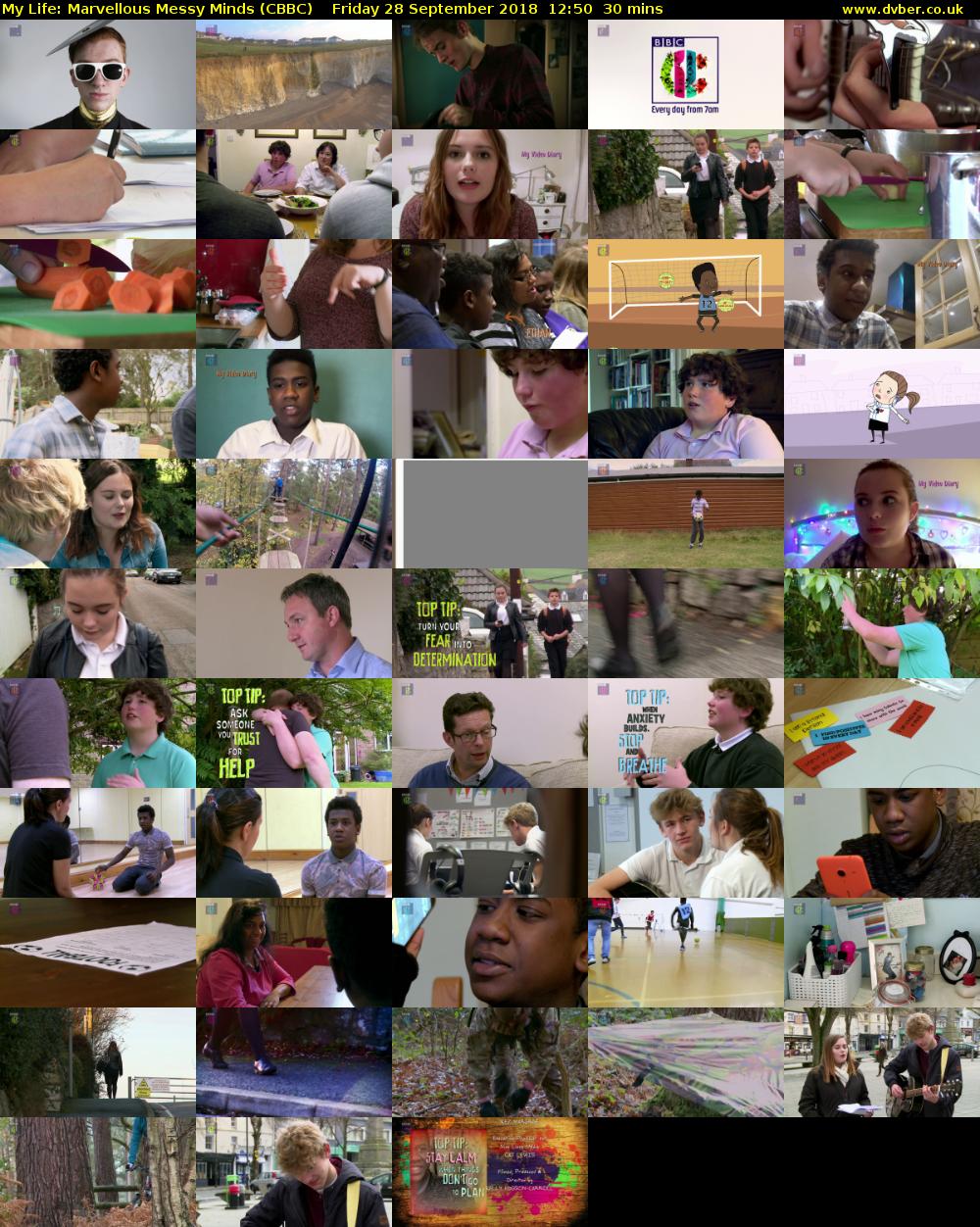 My Life: Marvellous Messy Minds (CBBC) Friday 28 September 2018 12:50 - 13:20
