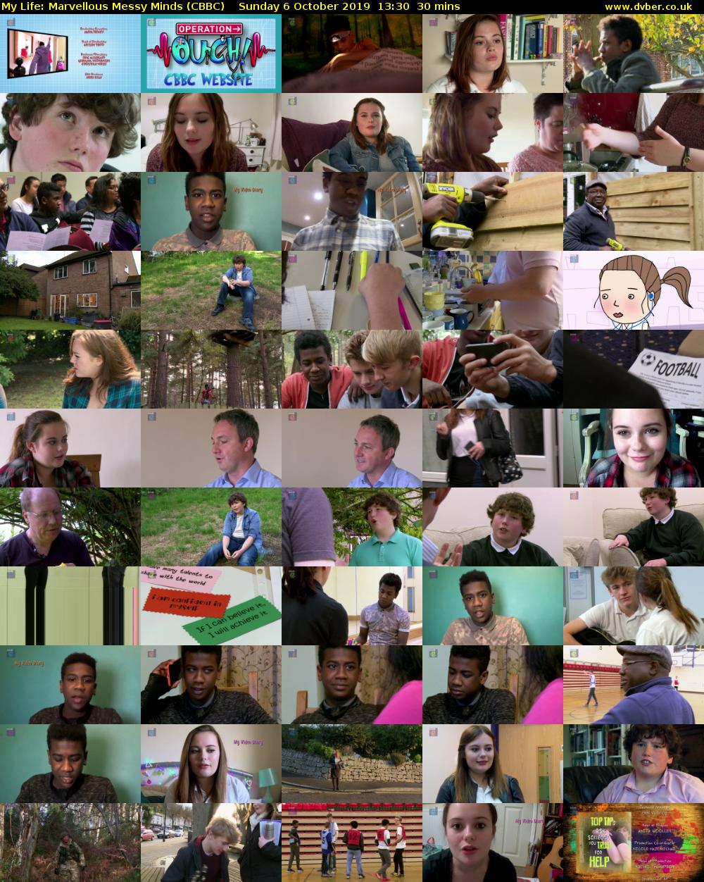 My Life: Marvellous Messy Minds (CBBC) Sunday 6 October 2019 13:30 - 14:00