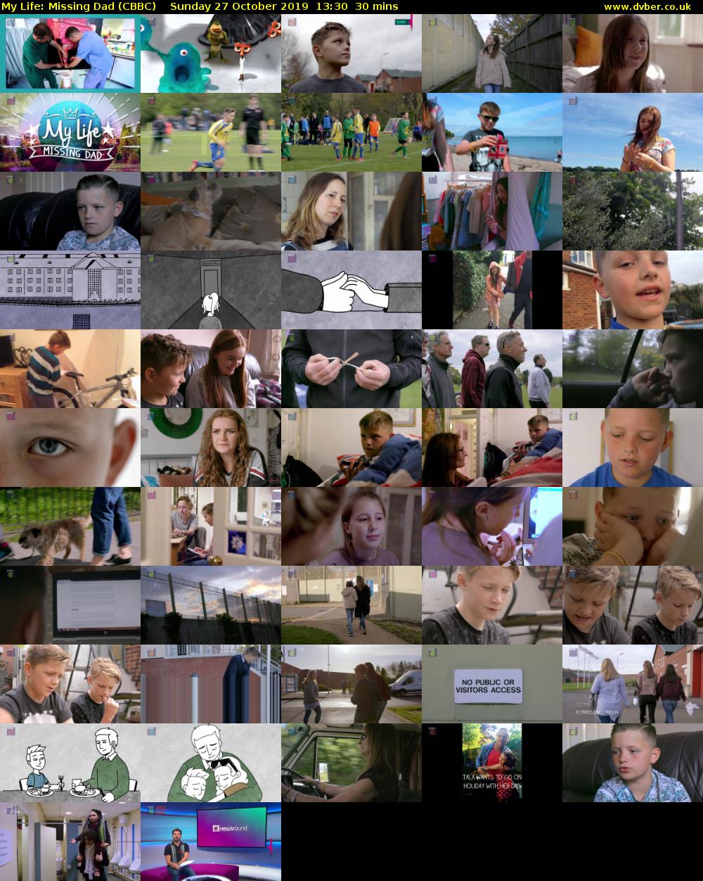 My Life: Missing Dad (CBBC) Sunday 27 October 2019 13:30 - 14:00