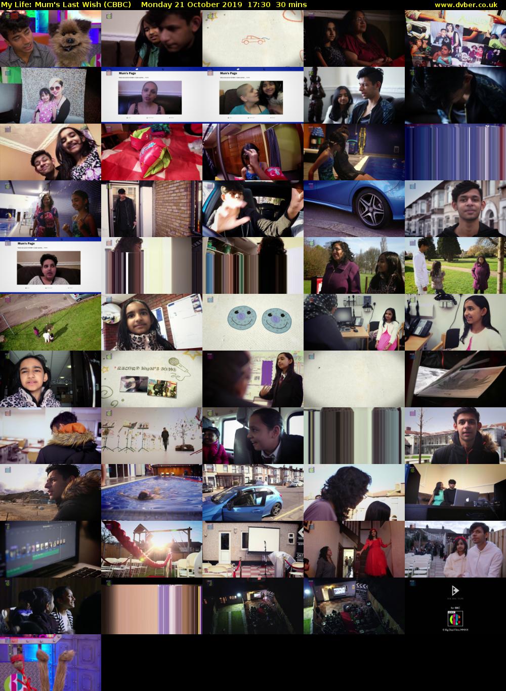 My Life: Mum's Last Wish (CBBC) Monday 21 October 2019 17:30 - 18:00