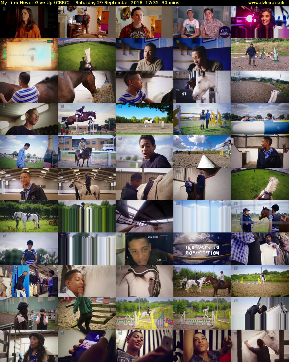 My Life: Never Give Up (CBBC) Saturday 29 September 2018 17:35 - 18:05