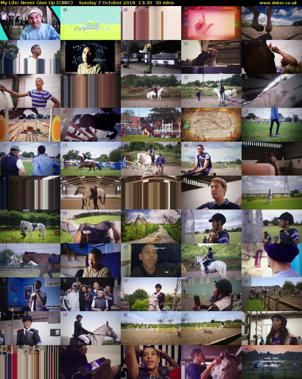 My Life: Never Give Up (CBBC) Sunday 7 October 2018 13:30 - 14:00