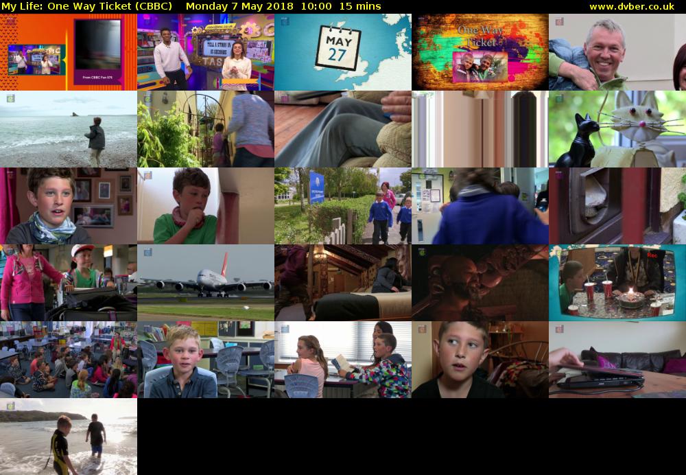 My Life: One Way Ticket (CBBC) Monday 7 May 2018 10:00 - 10:15