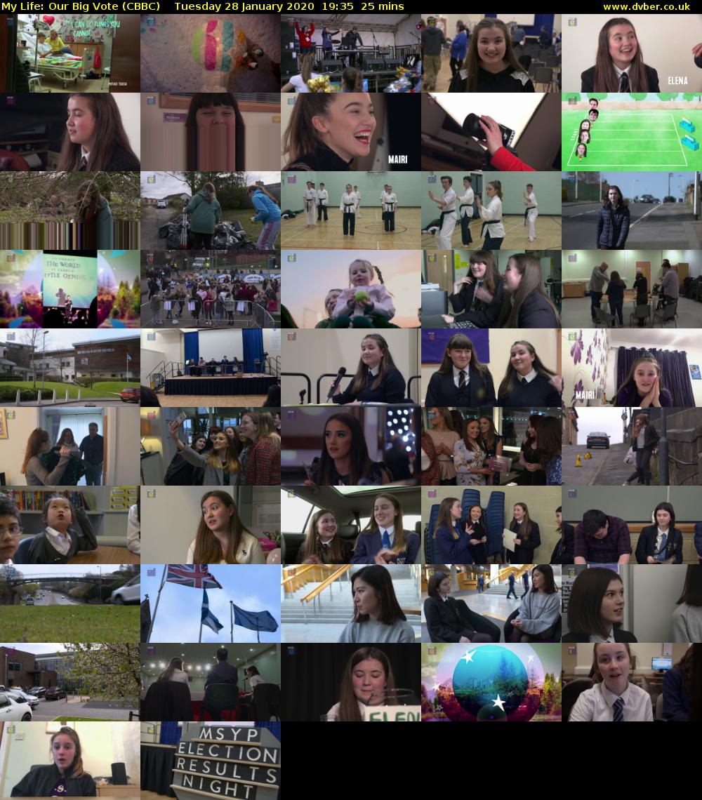 My Life: Our Big Vote (CBBC) Tuesday 28 January 2020 19:35 - 20:00
