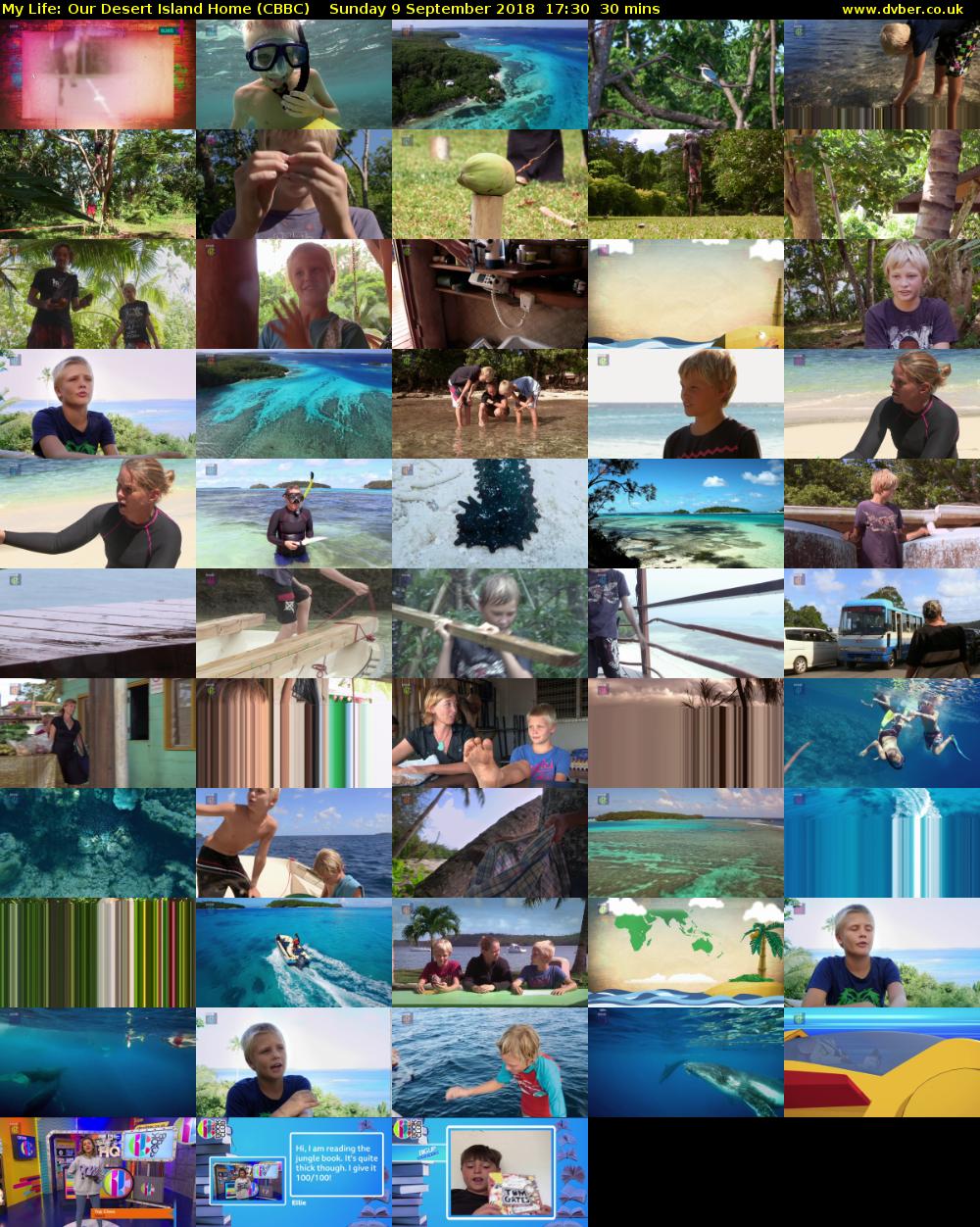 My Life: Our Desert Island Home (CBBC) Sunday 9 September 2018 17:30 - 18:00