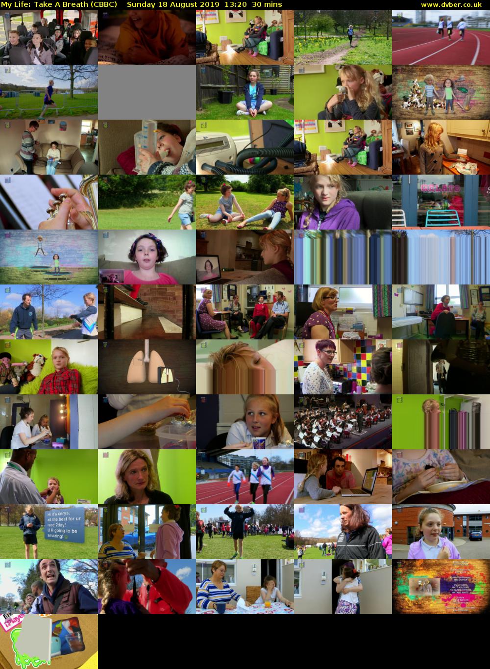My Life: Take A Breath (CBBC) Sunday 18 August 2019 13:20 - 13:50