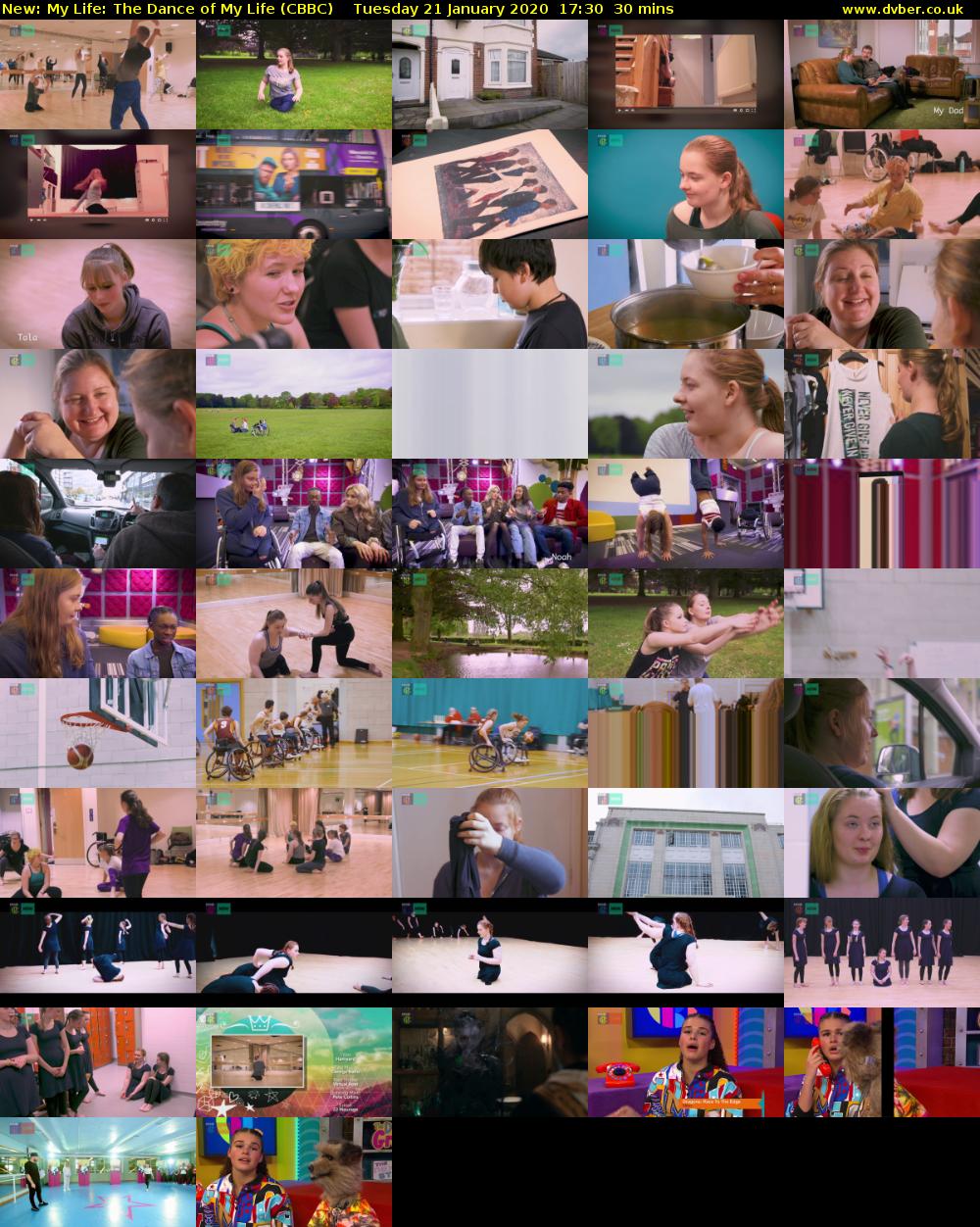 My Life: The Dance of My Life (CBBC) Tuesday 21 January 2020 17:30 - 18:00