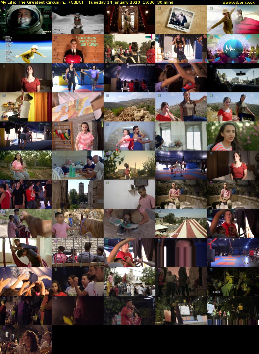 My Life: The Greatest Circus in... (CBBC) Tuesday 14 January 2020 19:30 - 20:00