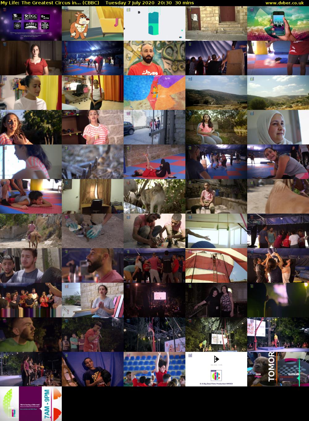 My Life: The Greatest Circus in... (CBBC) Tuesday 7 July 2020 20:30 - 21:00