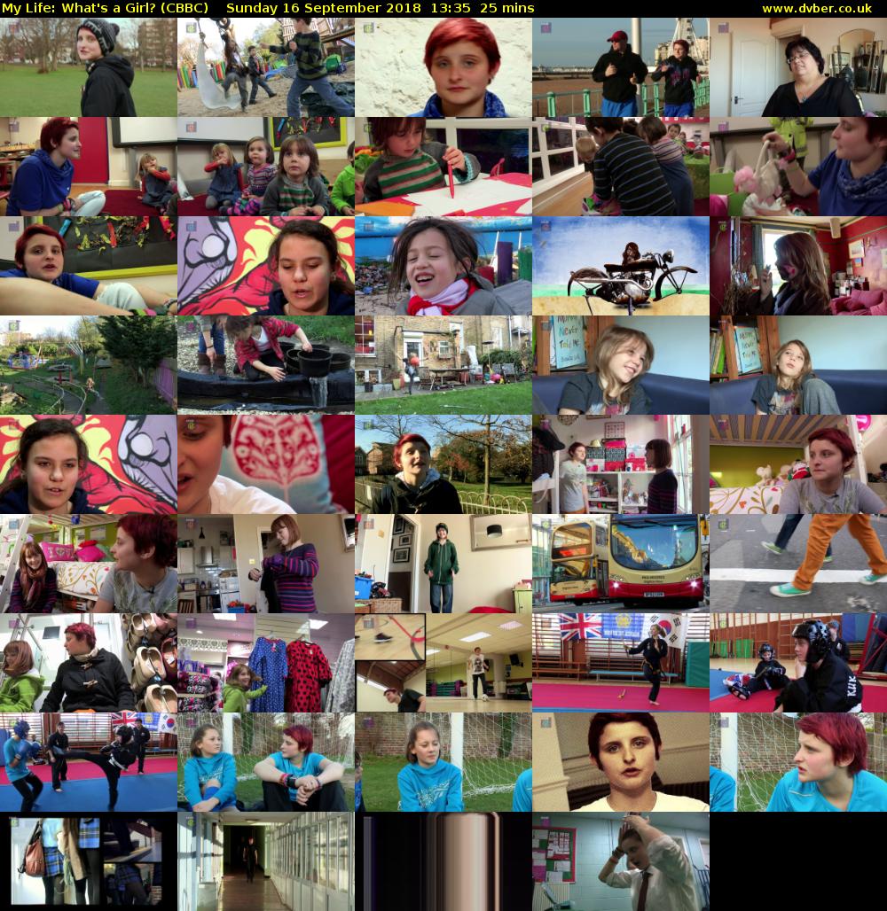My Life: What's a Girl? (CBBC) Sunday 16 September 2018 13:35 - 14:00