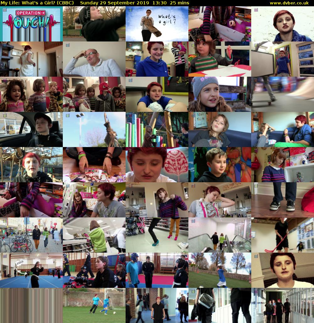 My Life: What's a Girl? (CBBC) Sunday 29 September 2019 13:30 - 13:55